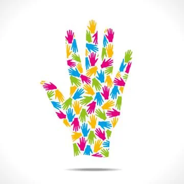 Colorful hand pattern hand vector Stock Illustration