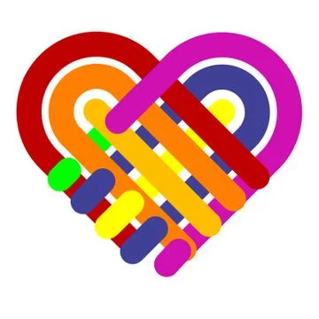 Colorful hand shake, vector Illustrazione stock