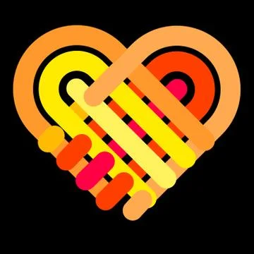 Colorful hand shake, vector Illustrazione stock