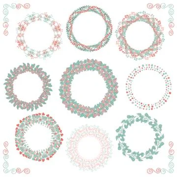 Colorful Hand Sketched Rustic Frames, Borders, Corners Stock Illustration