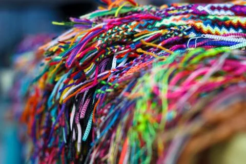 Colorful handmade bracelets Stock Photos