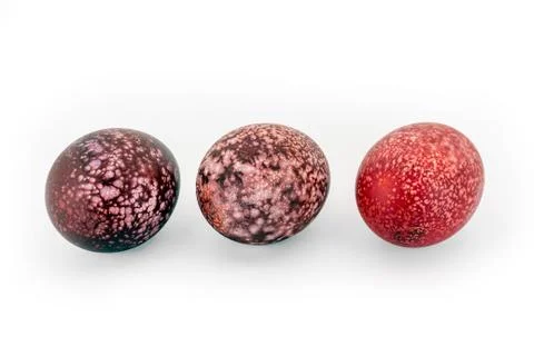 Colorful handmade easter eggs isolated on a white background Stock Photos