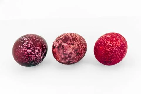 Colorful handmade easter eggs isolated on a white background Stock Photos