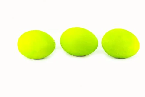 Colorful handmade easter eggs isolated on a white background Stock Photos