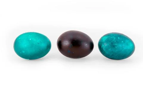 Colorful handmade easter eggs isolated on a white background Stock Photos
