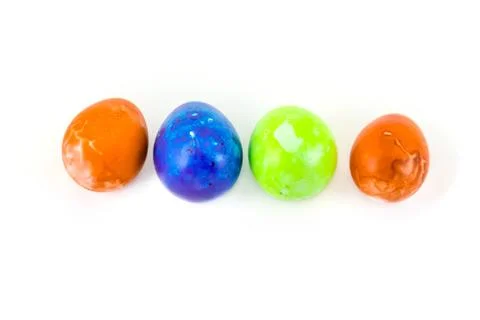 Colorful handmade easter eggs isolated on a white background Foto stock