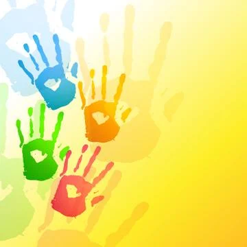 Colorful hands background Stock Illustration