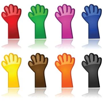 Colorful hands Stock Illustration