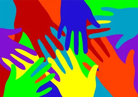 Colorful hands Stock Illustration
