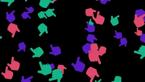 Colorful hands pointers cursors design for graphic Video stock 313920224