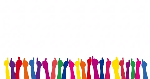 Colorful hands in a row (4k) Stock Footage 64157260