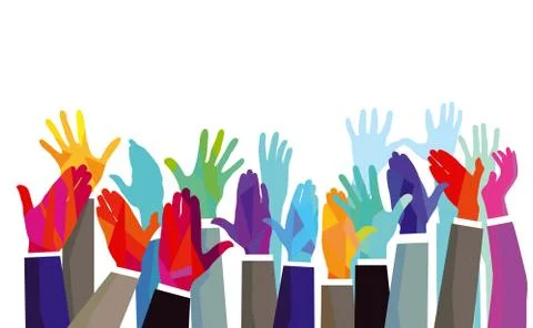 Colorful hands upwards Stock Illustration
