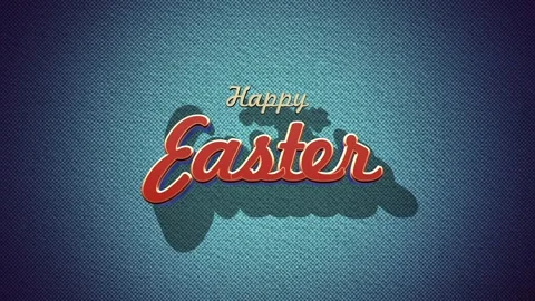 Colorful handwritten Happy Easter text on dark blue background Vidéo 263698927