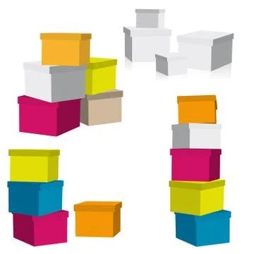 Colorful happy boxes Stock Illustration