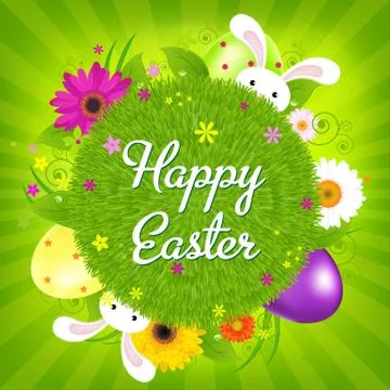 Colorful happy easter card Stock Illustration