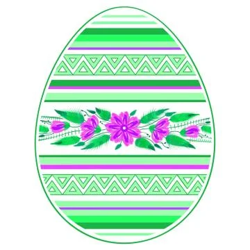 Colorful Happy Easter Egg for greeting card folk Stock Illustration