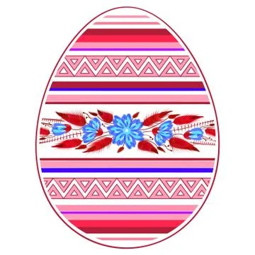 Colorful Happy Easter Egg for greeting card folk Stock Illustration