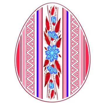 Colorful Happy Easter Egg for greeting card folk Stock Illustration