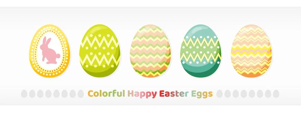 Colorful happy easter eggs-3 Stock Illustration