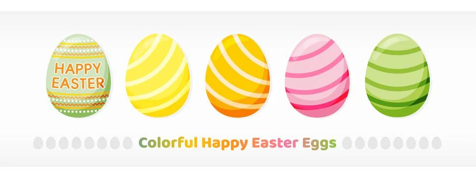 Colorful happy easter eggs-4 Stock Illustration