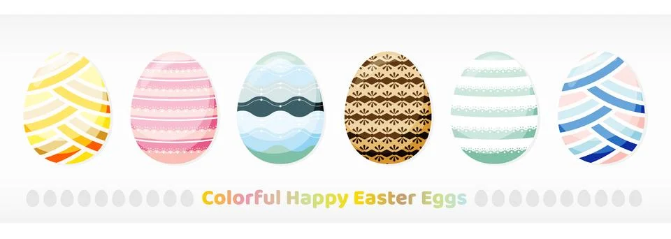 Colorful happy easter eggs-7 Stock Illustration