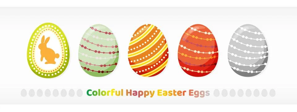Colorful happy easter eggs-8 イラスト素材
