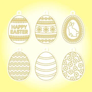 Colorful happy easter eggs and bunny-6 イラスト素材