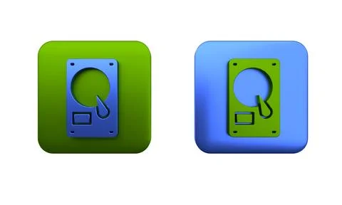 Colorful Hard disk drive HDD icon isolated on white background. Square butt.. Stock Illustration