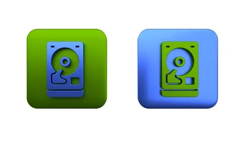 Colorful Hard disk drive HDD icon isolated on white background. Square butt.. Stock Illustration