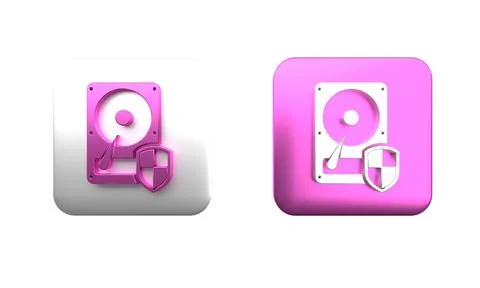 Colorful Hard disk drive HDD protection icon isolated on white background. .. Stock Illustration