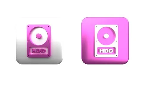 Colorful Hard disk drive HDD icon isolated on white background. Square butt.. Stock Illustration