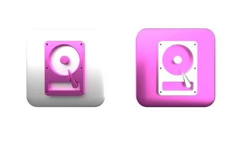 Colorful Hard disk drive HDD icon isolated on white background. Square butt.. Stock Illustration