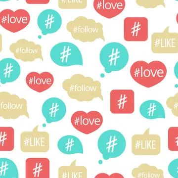 Colorful hashtag bubble seamless pattern Stock Illustration