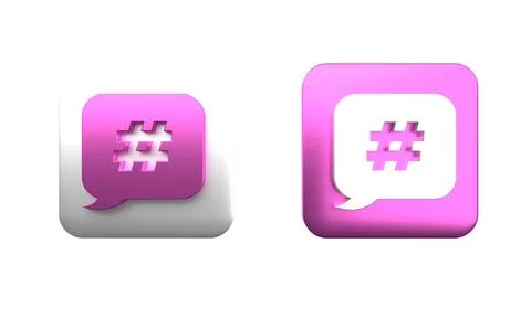 Colorful Hashtag speech bubble icon isolated on white background. Concept o.. Stock Illustration