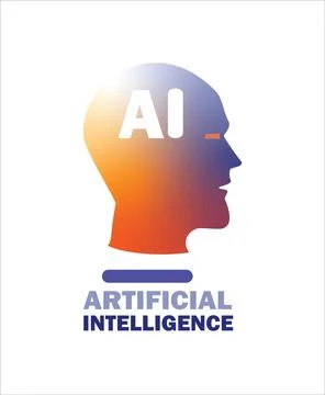 Colorful head and artificial intelligence Stock Illustration