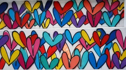 Colorful Heart graffiti Stock Photos