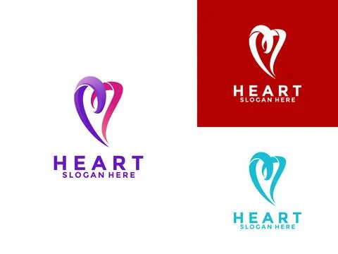 Colorful Heart logo vector template. Beauty Heart Shape logo vector icon. Stock Illustration