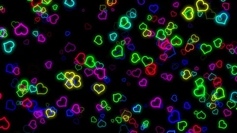Colorful Heart Particles Wind Stock Footage 72354929
