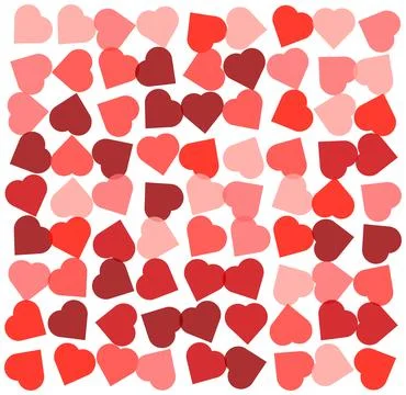 Colorful Heart Pattern Background with Red and Pink Hearts for Valentines D.. Stock Illustration