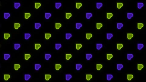 Colorful heart pattern on a black background Vídeo Stock 338015371