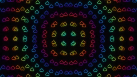 Colorful heart pattern on black background for festive 動画素材 338114694