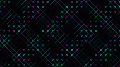 Colorful heart pattern on black background for festive 動画素材 338204562