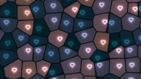 Colorful heart pattern created with hexagonal shapes Stock Footage 338318047