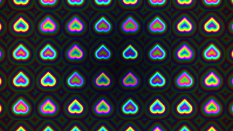 Colorful heart pattern on a dark background in design Stock Footage 337959751