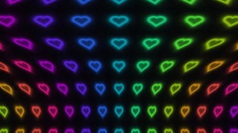 Colorful heart pattern on a dark background for digital Stock Footage 338166669