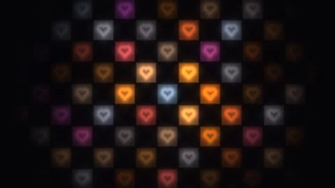 Colorful heart pattern on a dark background creates visual Stock Footage 338179448