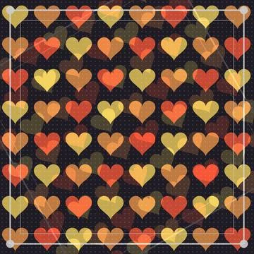 Colorful heart pattern with gradient shades on dark background Stock Illustration
