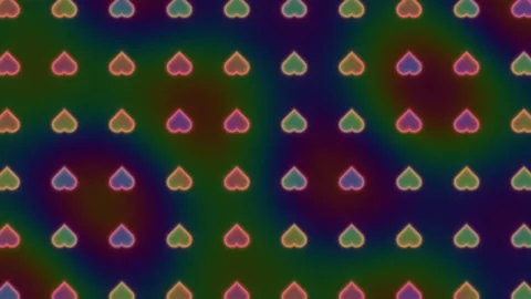Colorful heart pattern with vibrant background design Stock Footage 338018844