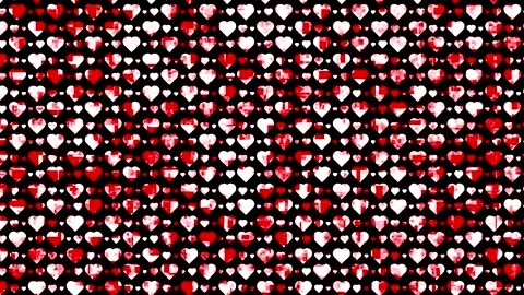 Colorful heart patterns on a black background showing various designs and a.. 스톡 동영상 332707218