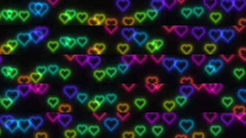 Colorful heart patterns create a vibrant background design Stock Footage 338228202